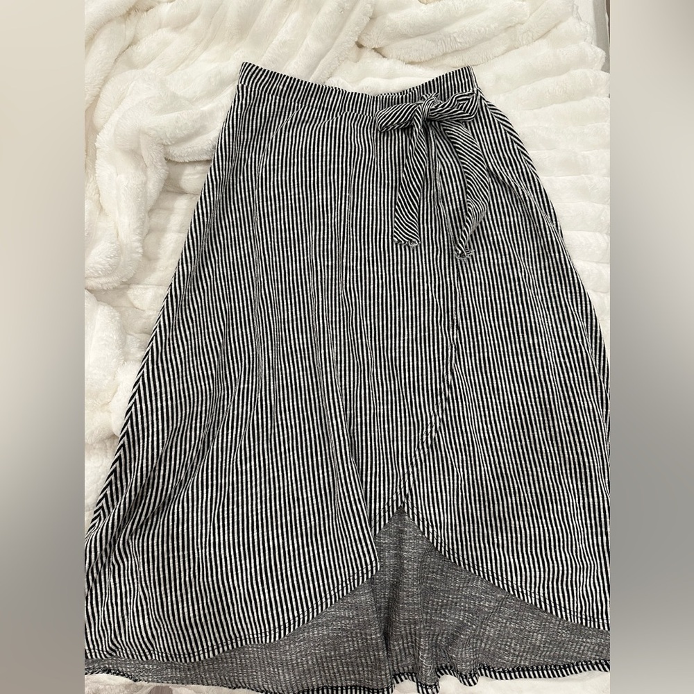 Caution To The Wind Asymmetrical Black and White Skirt